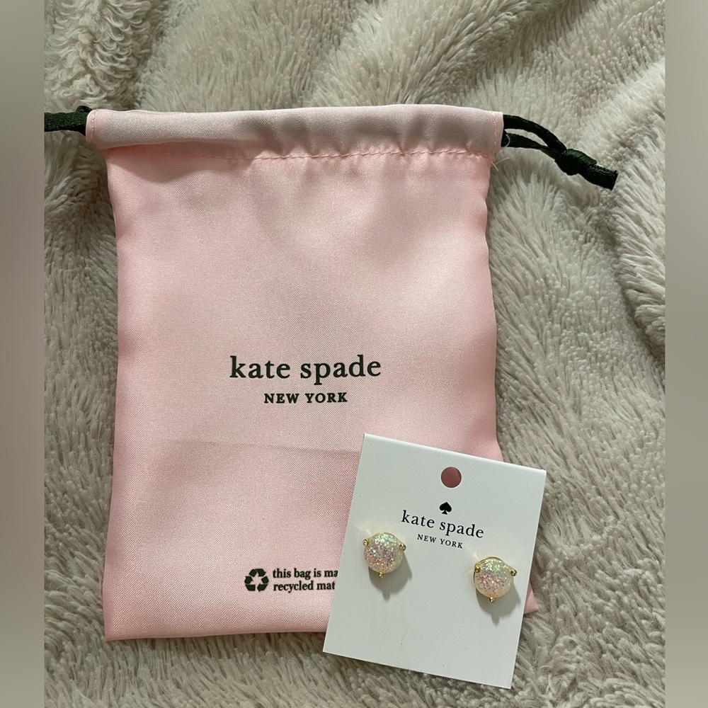 NWT Kate Spade Opal Glitter Rise and Shine Earrings with Dust Bag